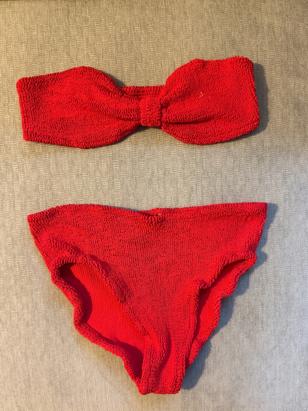 Hunza G Crinkle Bandeau Swim Set - Red